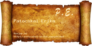 Patocskai Erika névjegykártya