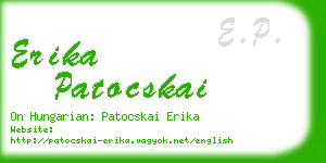 erika patocskai business card